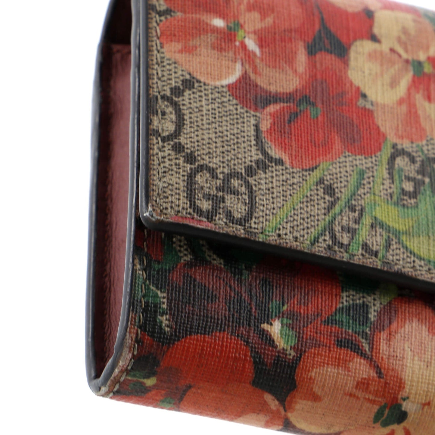 Continental Wallet Blooms Print GG Coated Canvas