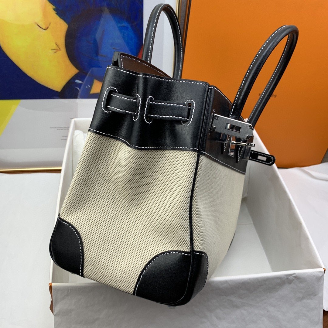 GLAMI Birkin Nata Swift BiColor For Women Silver Toned Hardware 11.8in/30cm