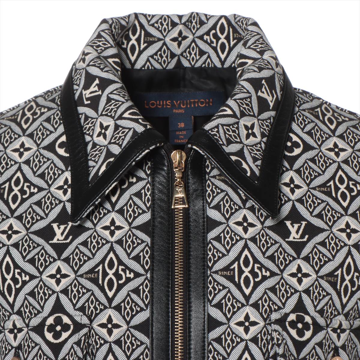 Louis Vuitton Cotton Jacket 38 Black x Grey Boxing Cut Jacket since 1854 Monogram FKJA12ZFK