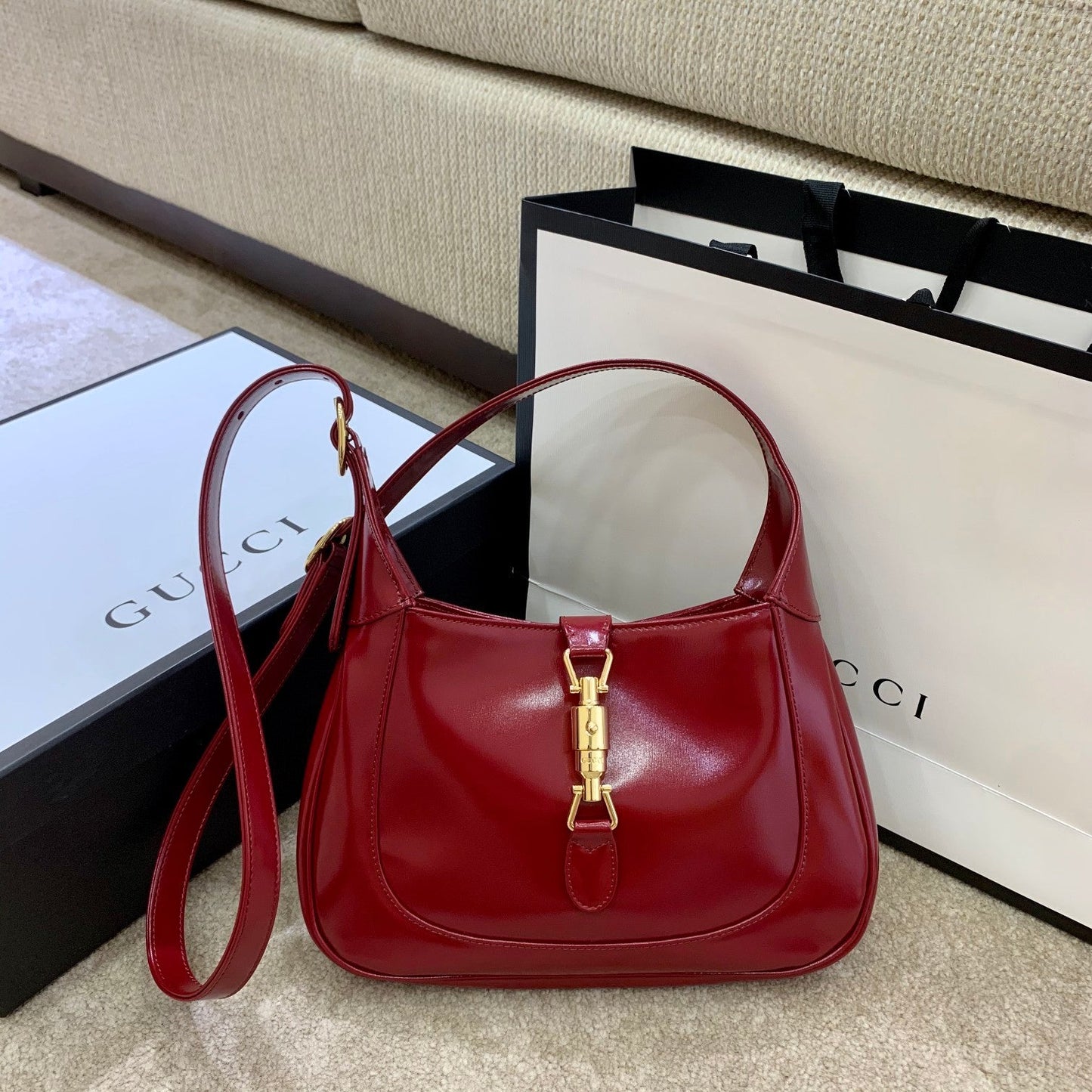 Glami Jackie 1961 Small Shoulder Bag Red For Women 10.8in/27.4cm Glami ‎636709 10O0G 6638