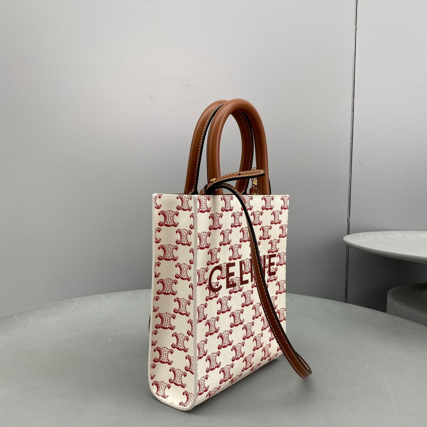 GLAMI Mini Vertical Cabas In Triomphe Canvas Red For Women 7.2in/18cmÂÂ
