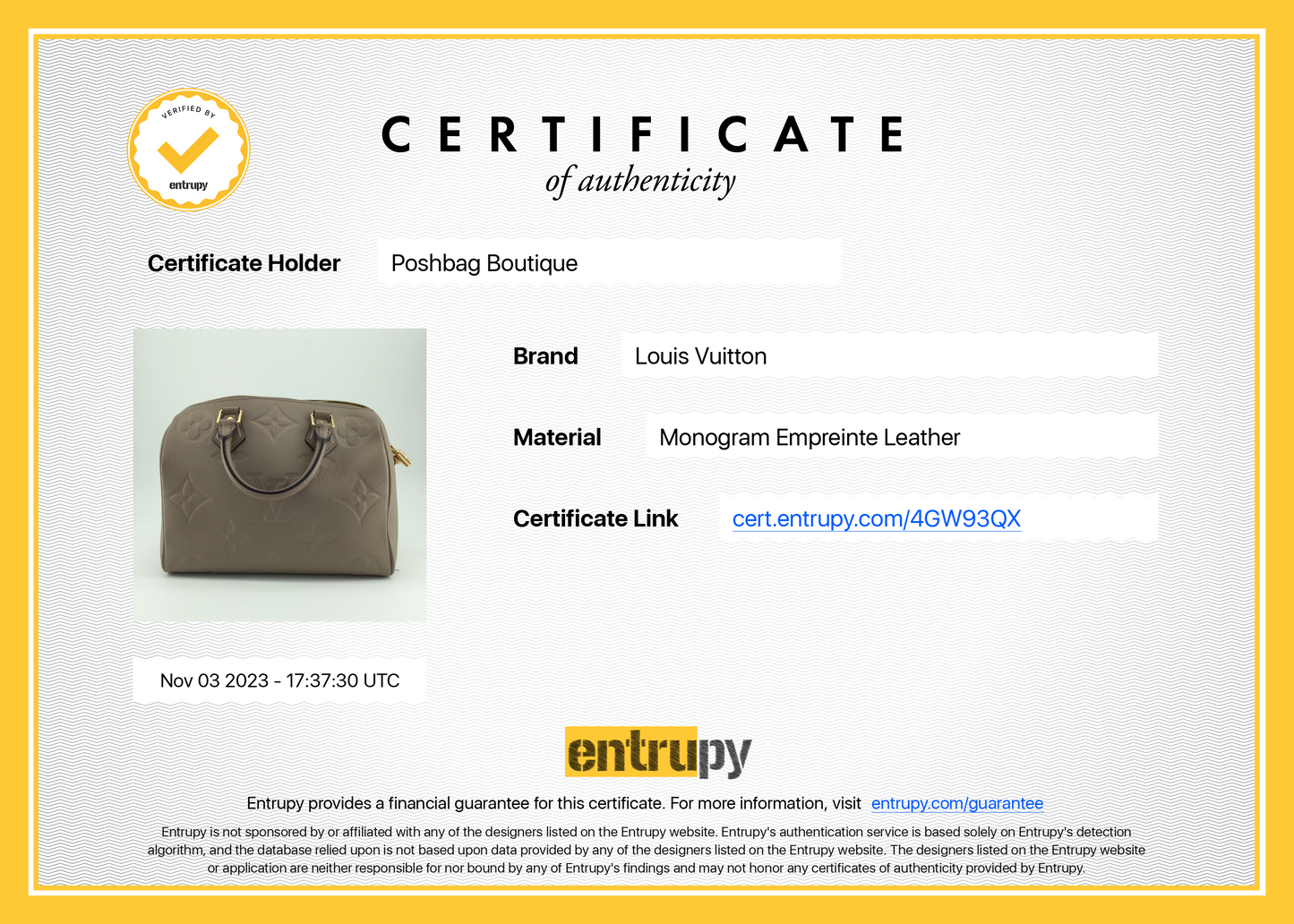 Louis Vuitto Speedy Bandoulière 25 Giant Empreinte Monogram Leather Bag