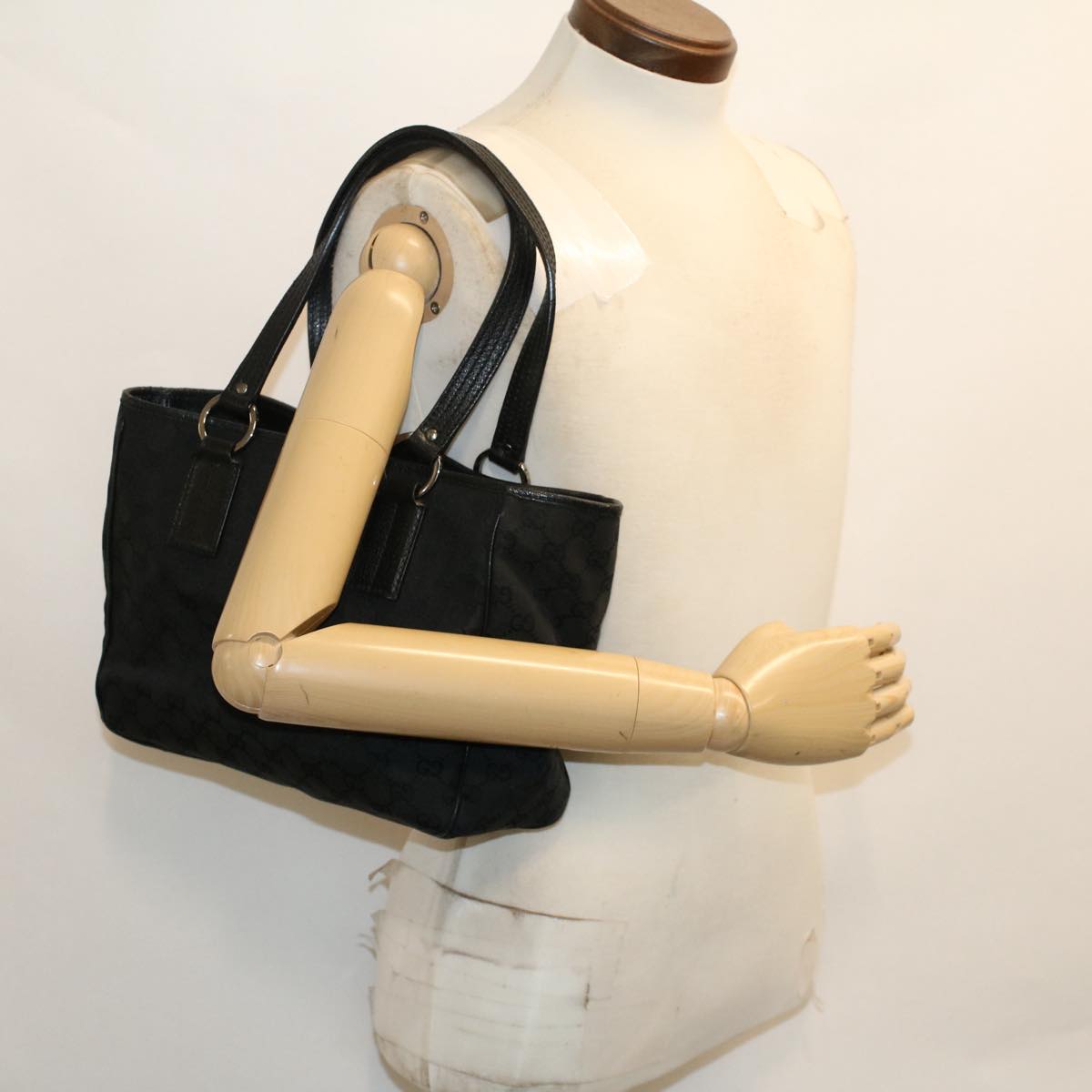 GUCCI GG Canvas Hand Bag Black 50161
