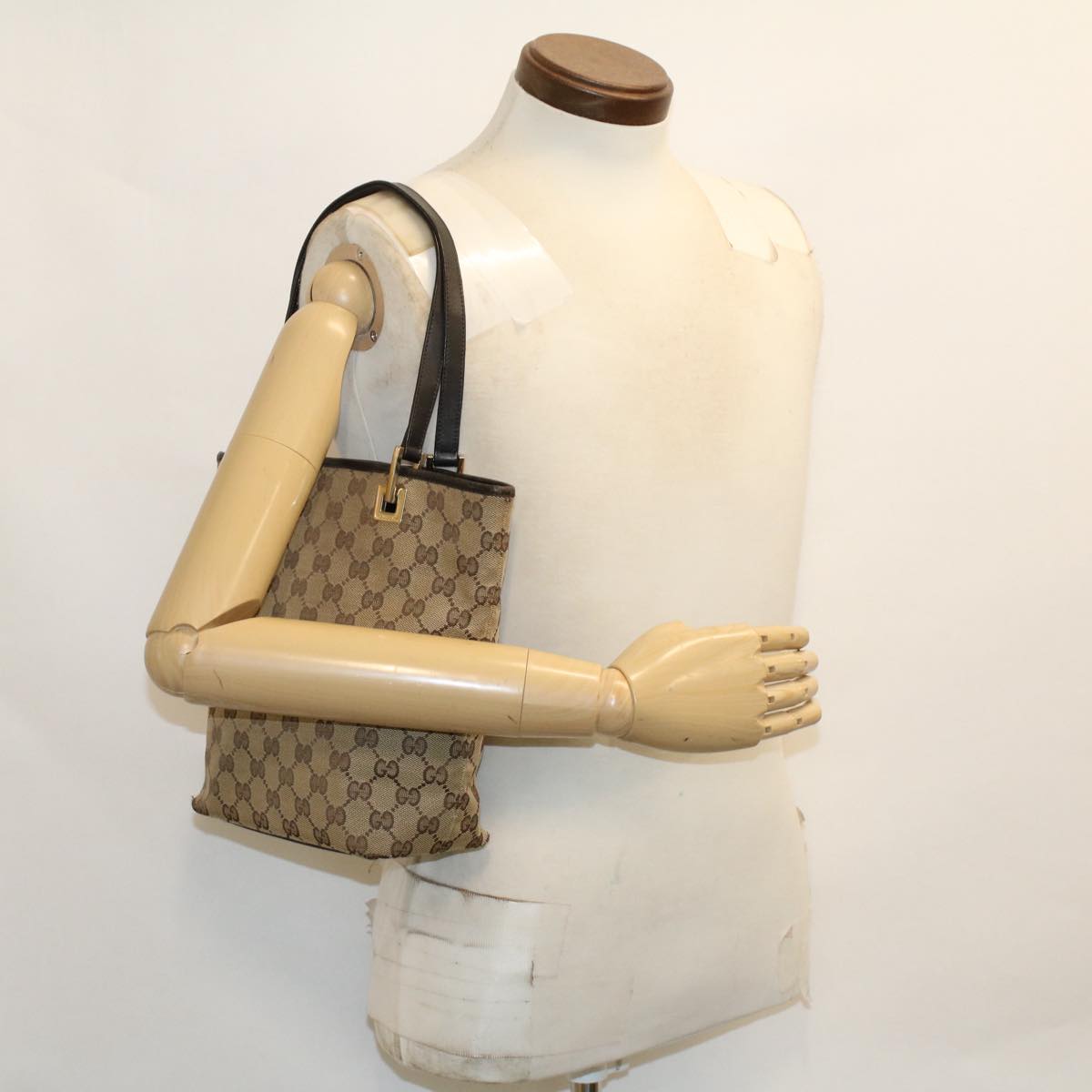 GUCCI GG Canvas Hand Bag Beige 0021099 50167