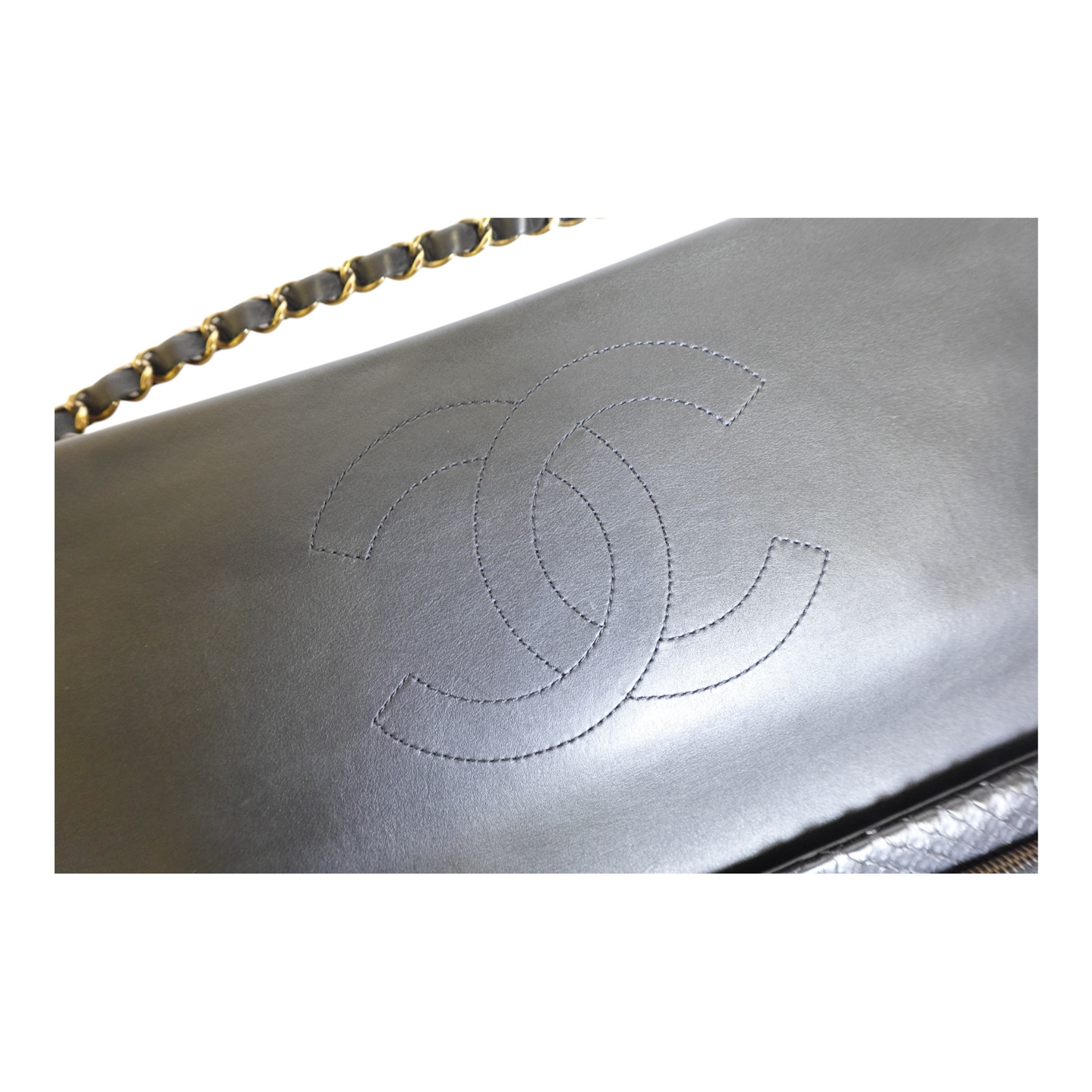 Chanel Python Medallion Clutch