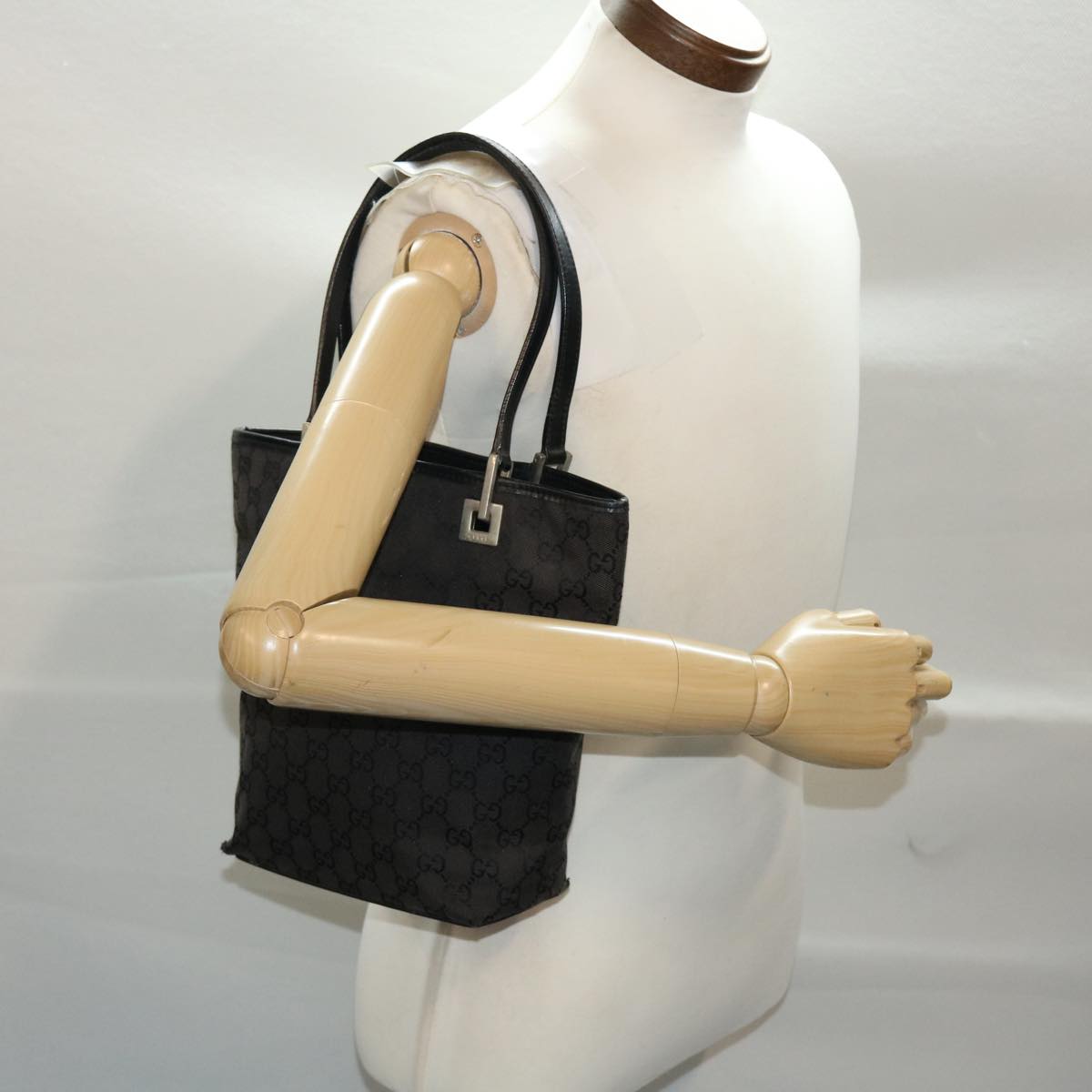 GUCCI GG Canvas Hand Bag Black 50408