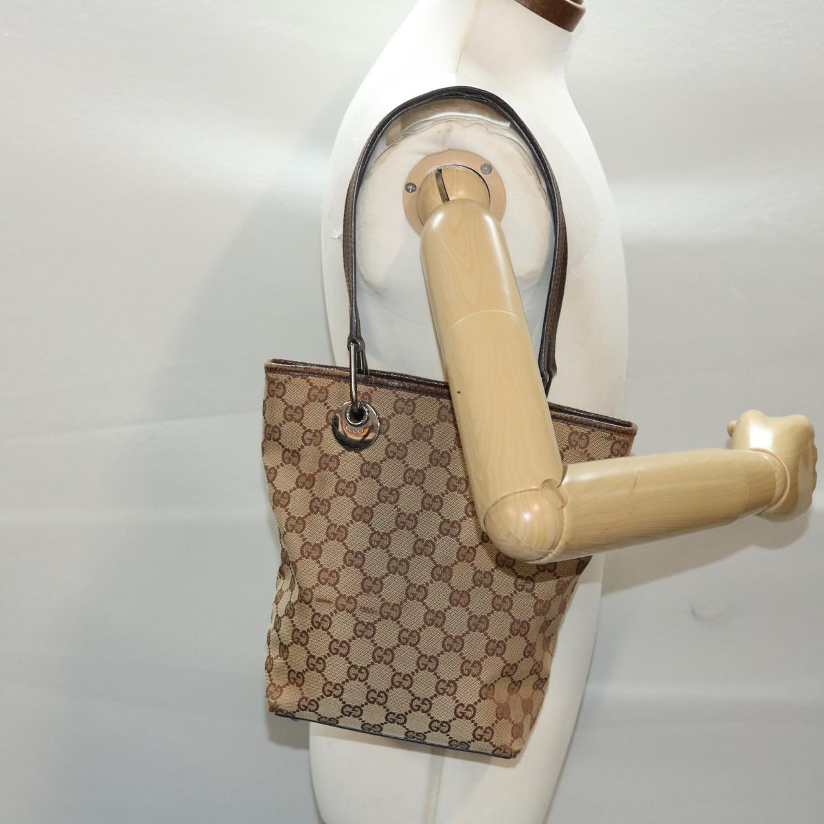 GUCCI GG Canvas Hand Bag Beige Brown 50409