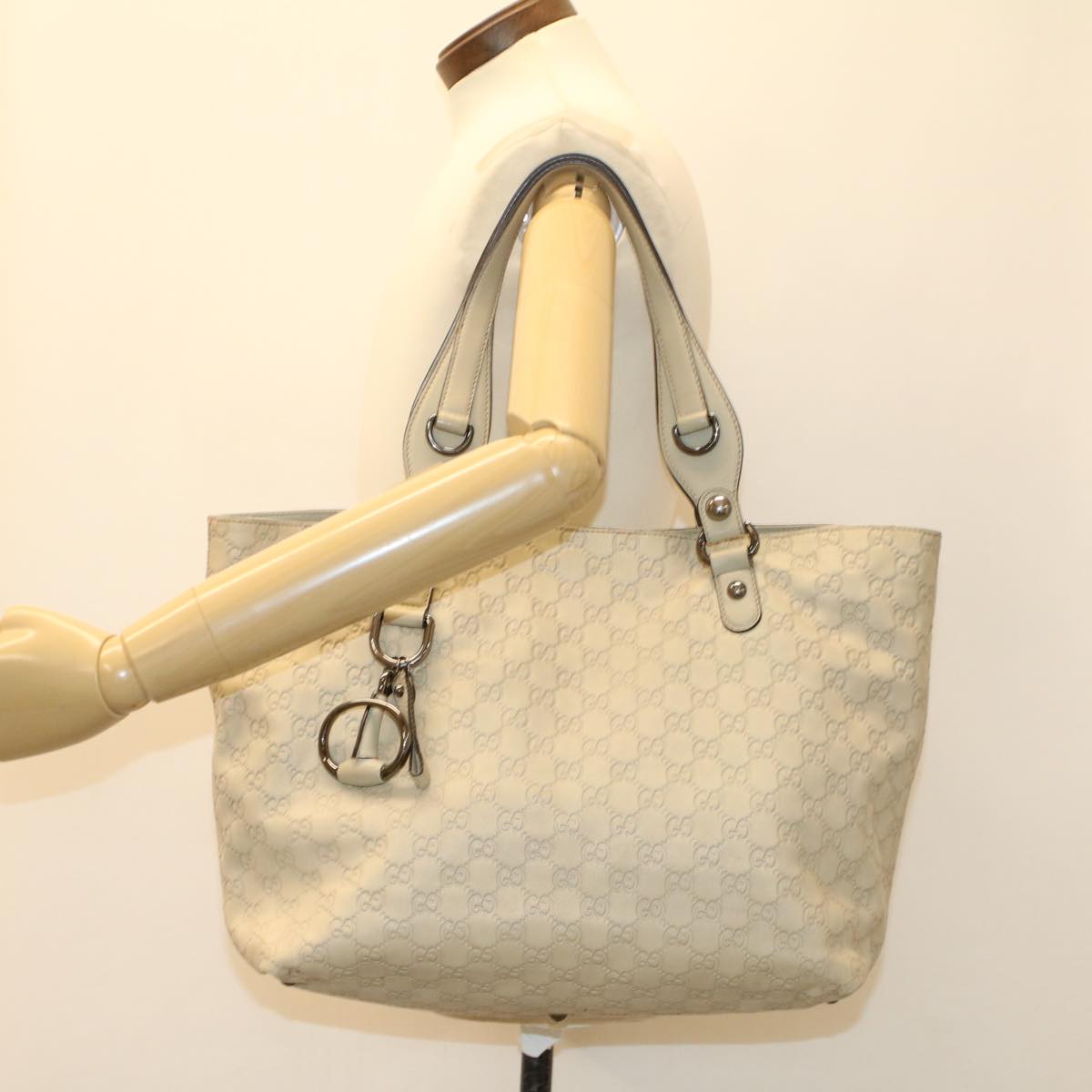 GUCCI GG Canvas Guccissima Tote Bag Beige 229852 51006