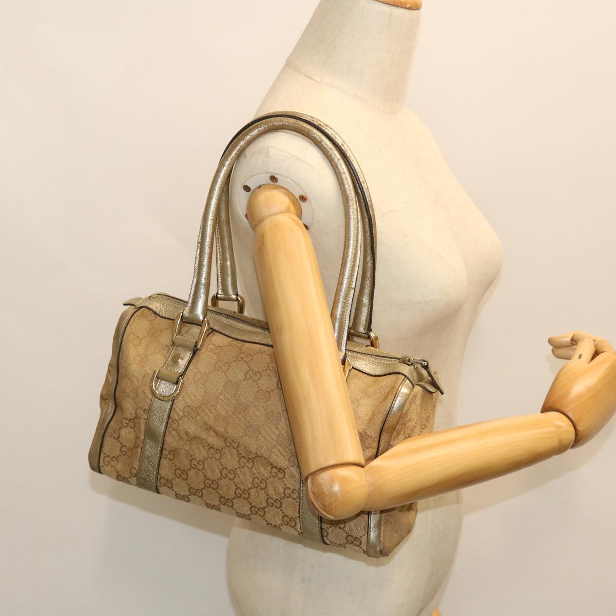 GUCCI GG Canvas Web Sherry Line Hand Bag Beige Red Green 51851