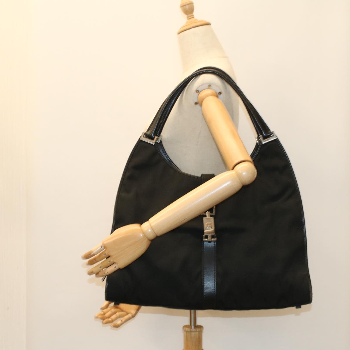 GUCCI Jackie Shoulder Bag Nylon Black 51853