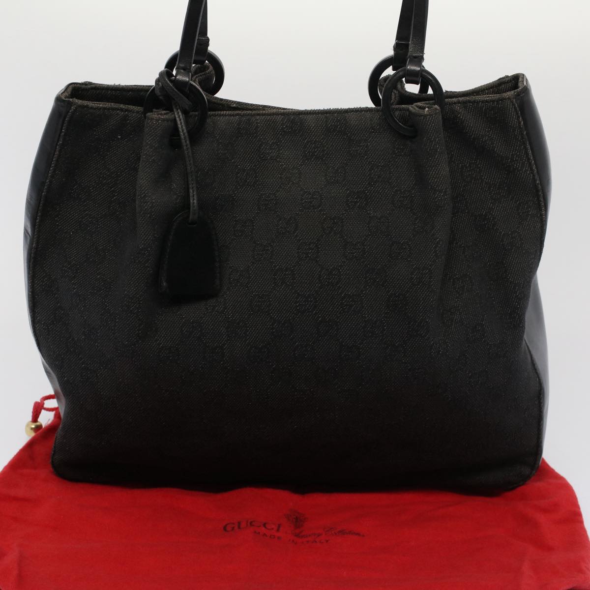 GUCCI GG Canvas Tote Bag Black 52748