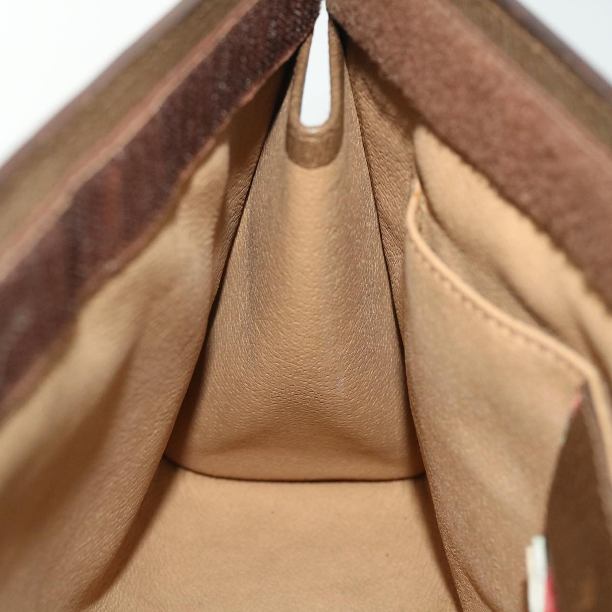 GUCCI GG Canvas Web Sherry Line Clutch Bag PVC Leather Beige Green 52762