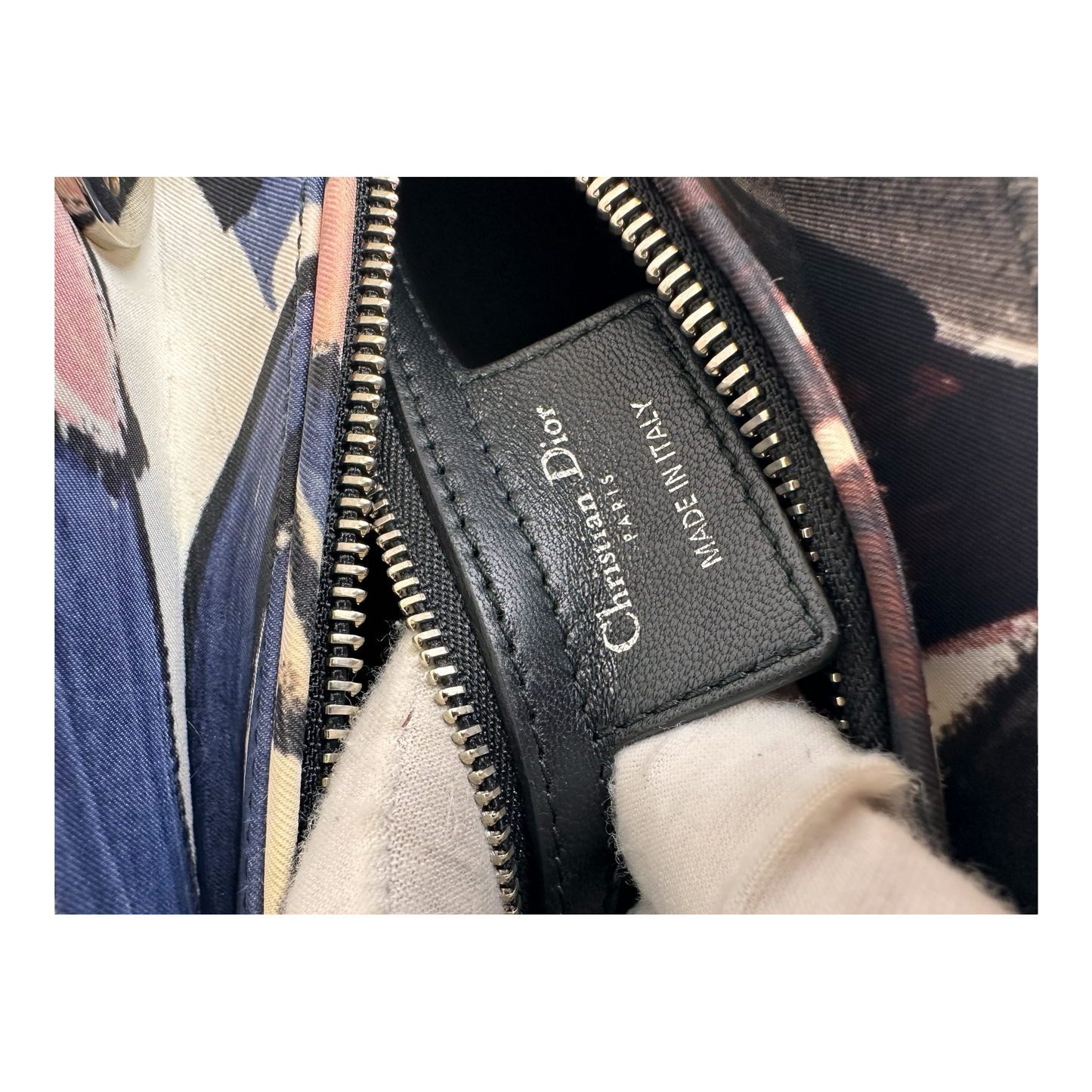 Christian Dior Canvas Graffiti Floral Printed Medium Lady Dior Multicolor