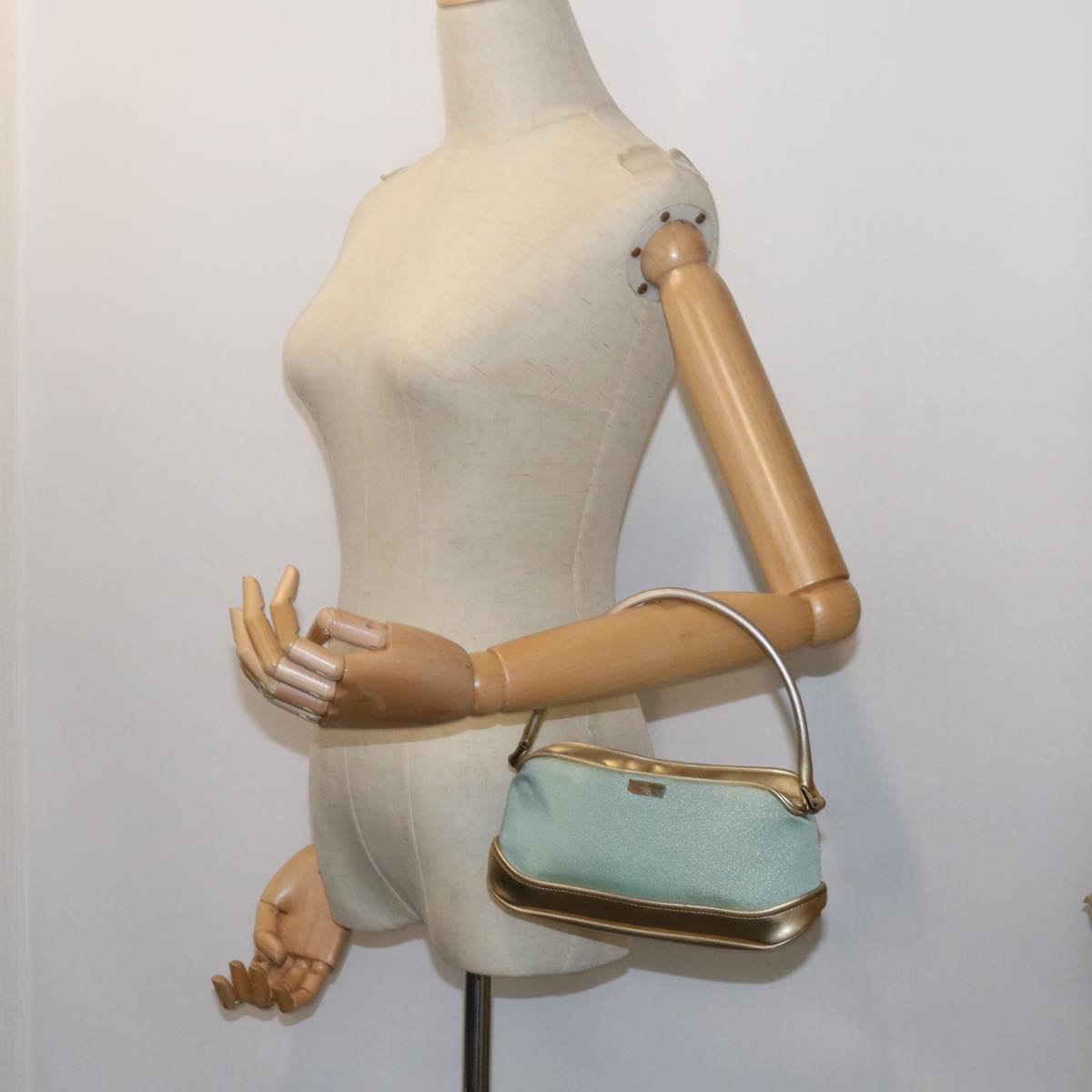 GUCCI Hand Bag Nylon Canvas Light Blue 039 1133 54352