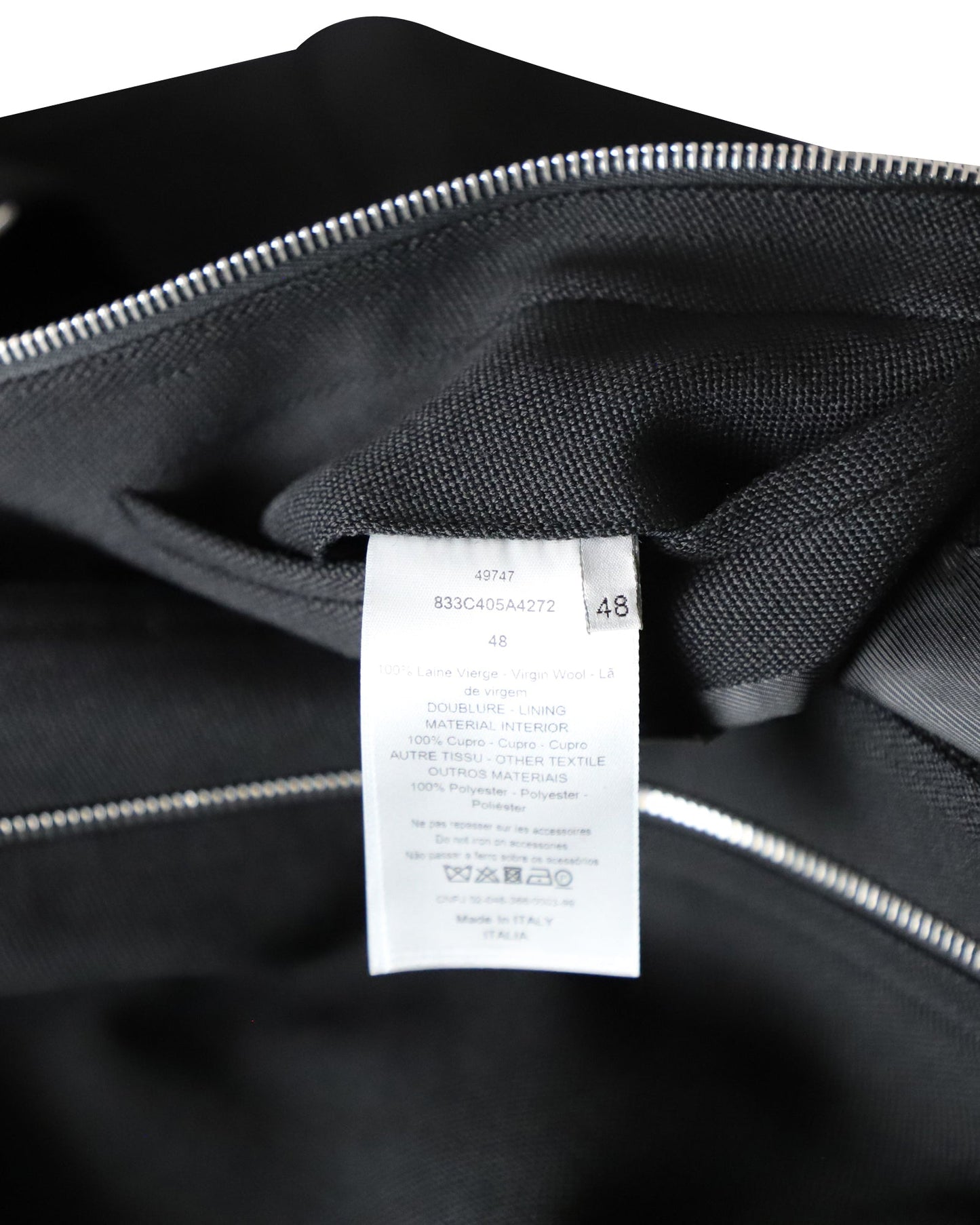 Dior Zipped Jacket in Black Virgin Wool