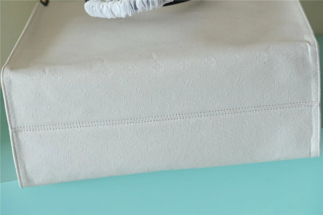 LV Onthego GM Monogram Giant And Raffia White/ Black For Women, Shoulder And Crossbody Bags 41cm/16.1in LVÂÂ