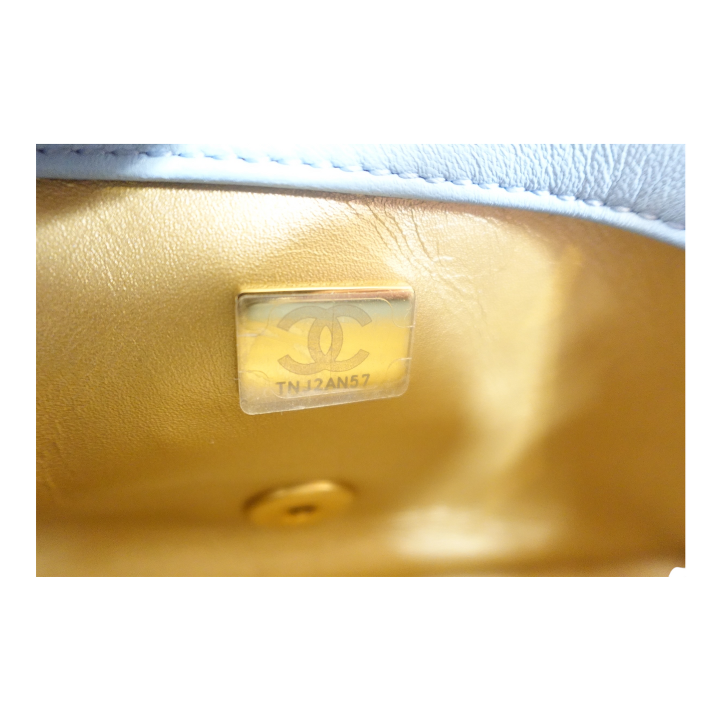 Chanel Blue Lambskin Quilted Mini Pearl Crush Flap Bag