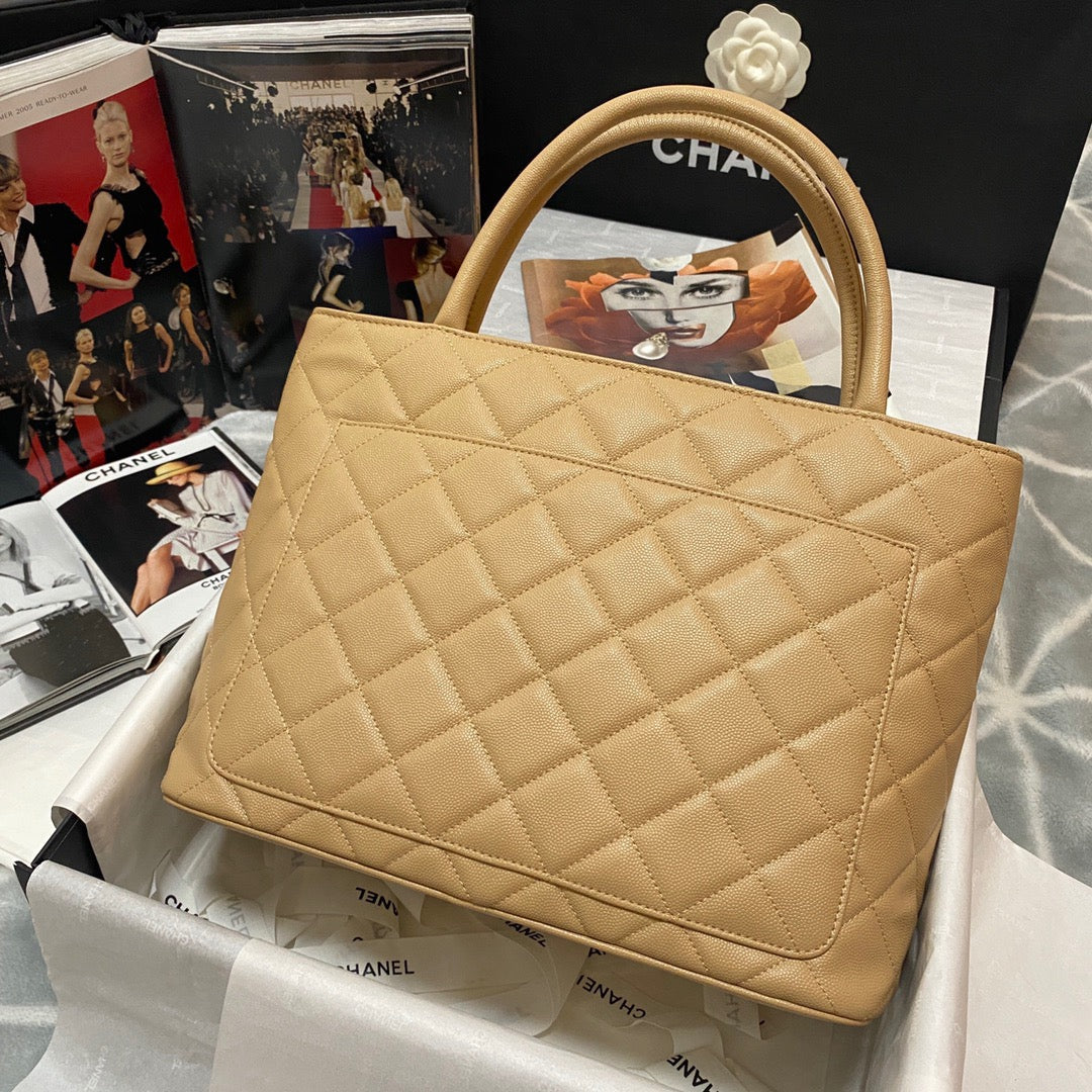 CHLMedallion Tote Gold Hardware Caviar Yellow For Women Handbags, Shoulder Bags 15.6in/32cm