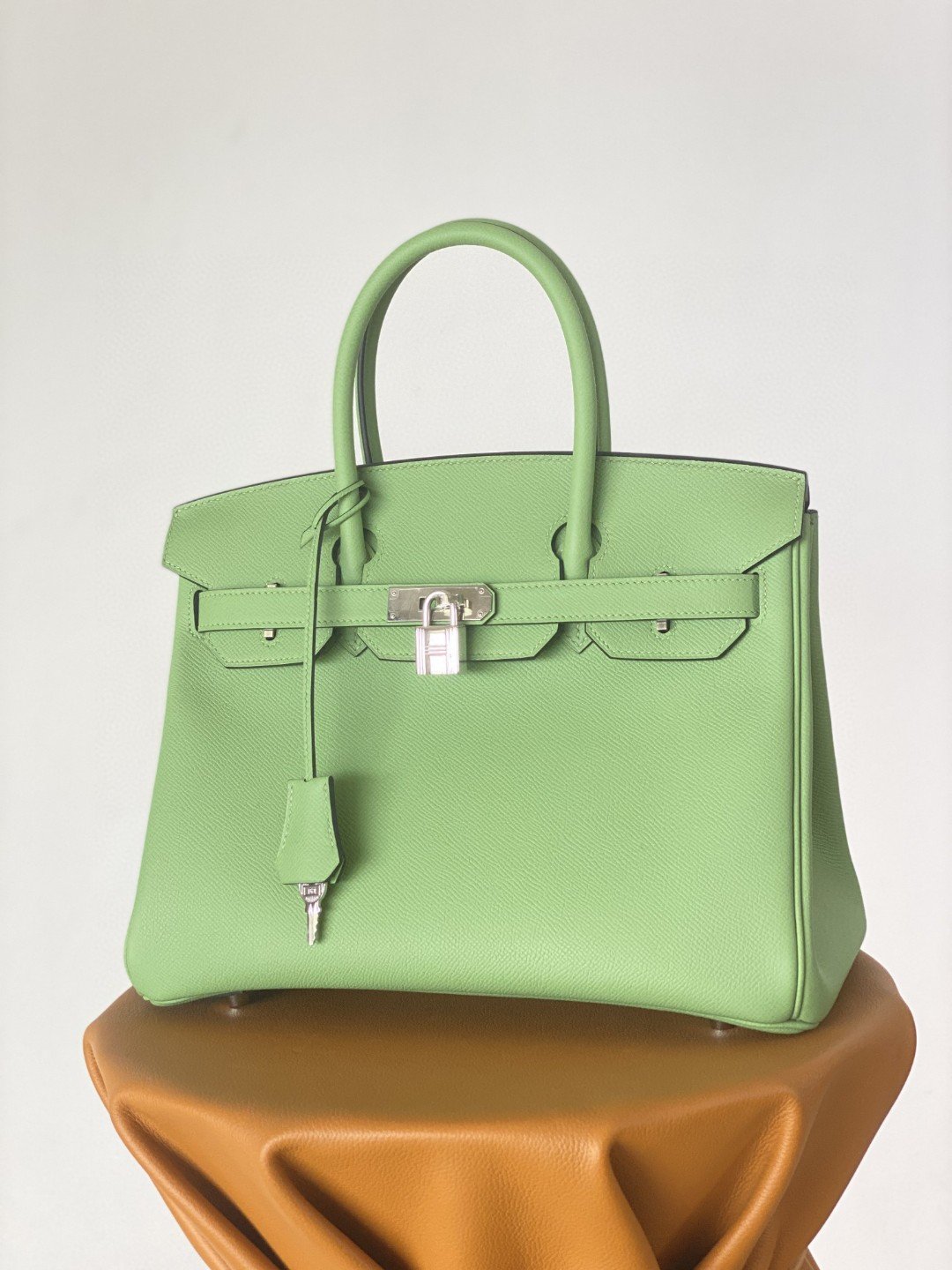 GLAMI Birkin Nata Swift Green For Women Silver Toned Hardware 10in/25cm