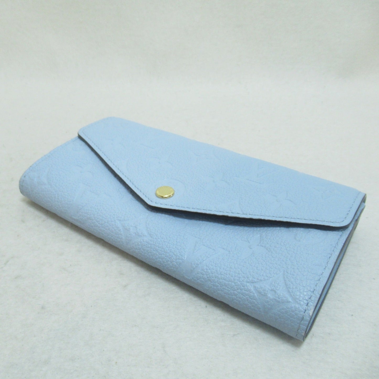 Louis Vuitton Louis Vuitton Portefolio Sarah Round Long Wallet Wallet Leather Monogram Emplant Blue M82048