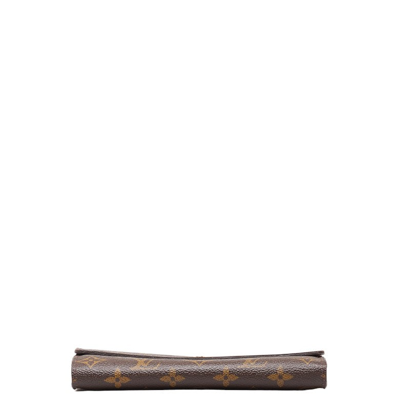 Louis Vuitton Monogram Portefolio Sarah Long Wallet M61734 Brown PVC Leather Louis Vuitton