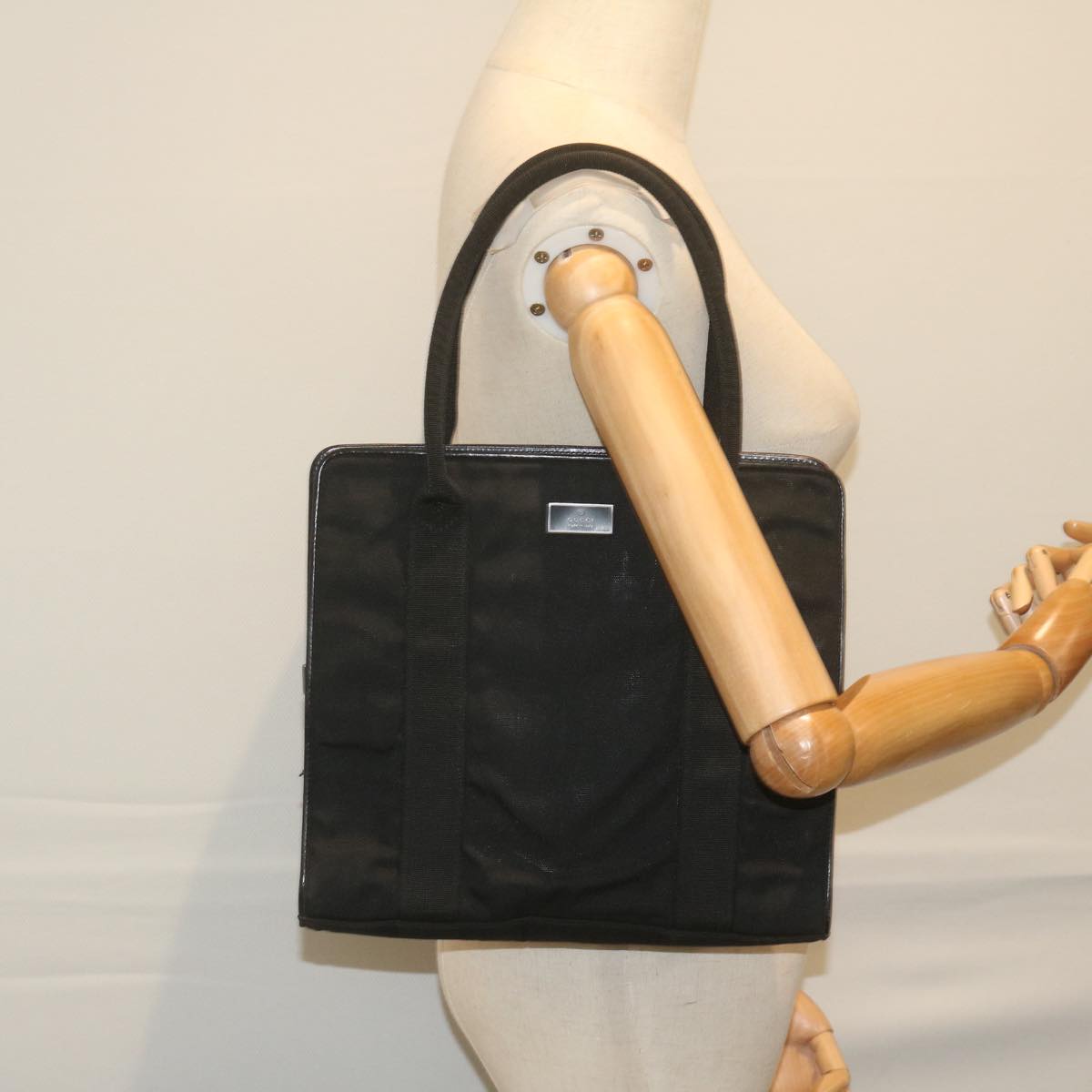 GUCCI Tote Bag Nylon Black 61266