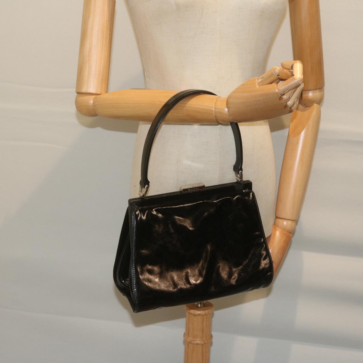 GUCCI Hand Bag Patent leather Black 000 781 0301 61691