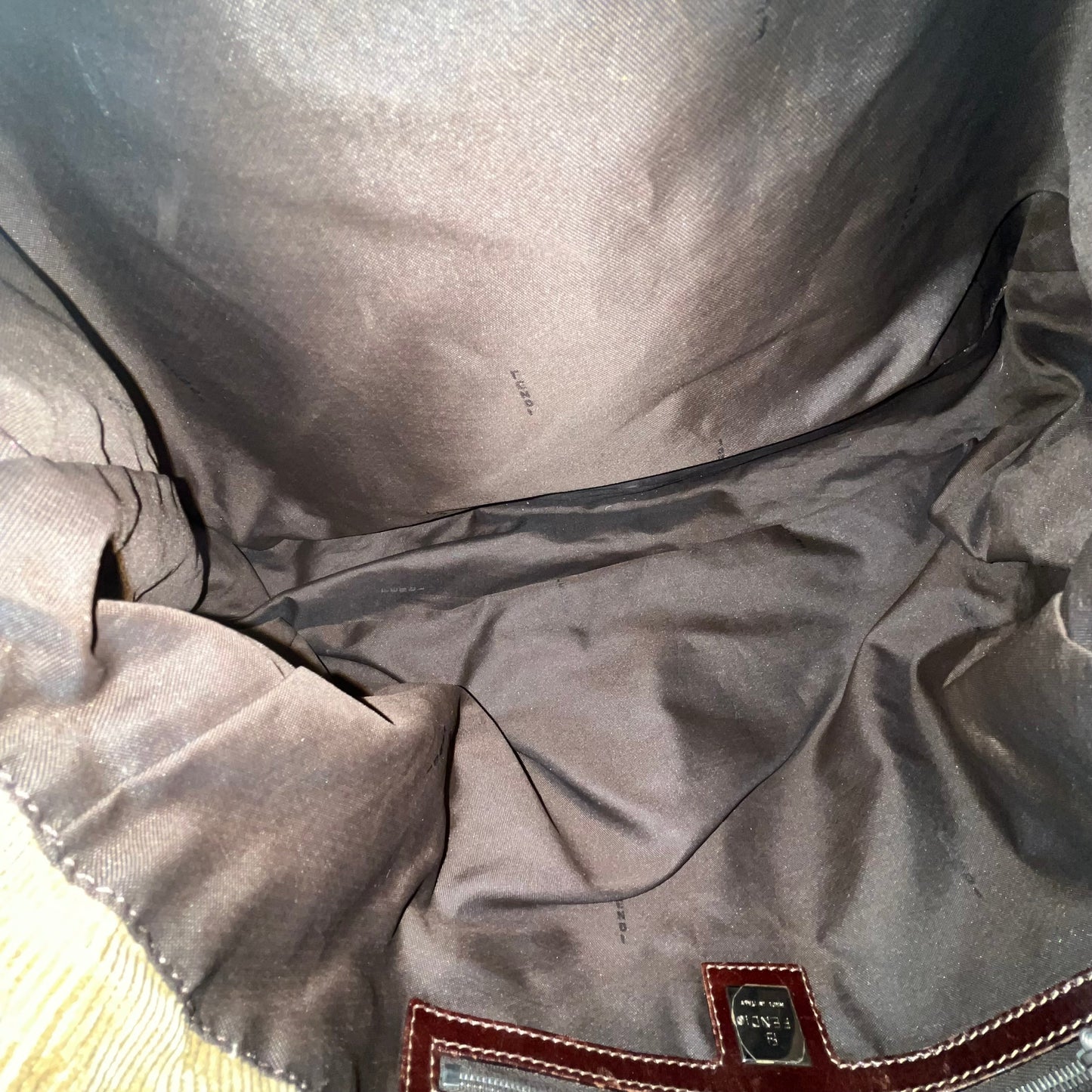 FENDI Vintage Manchester Brown Corduroy Tote