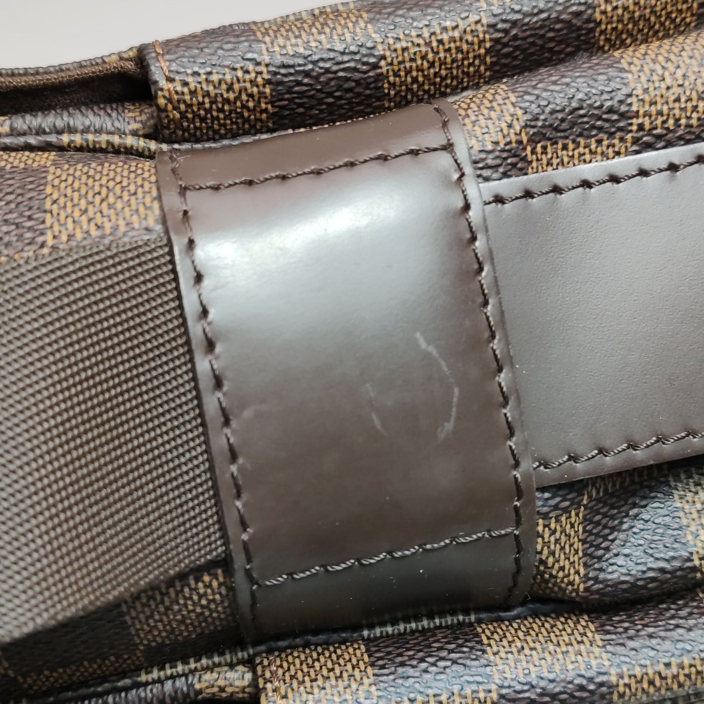 Preloved GLM-Naviglio Leather Checkered Flap Messenger Crossbody Bag 250425781164659