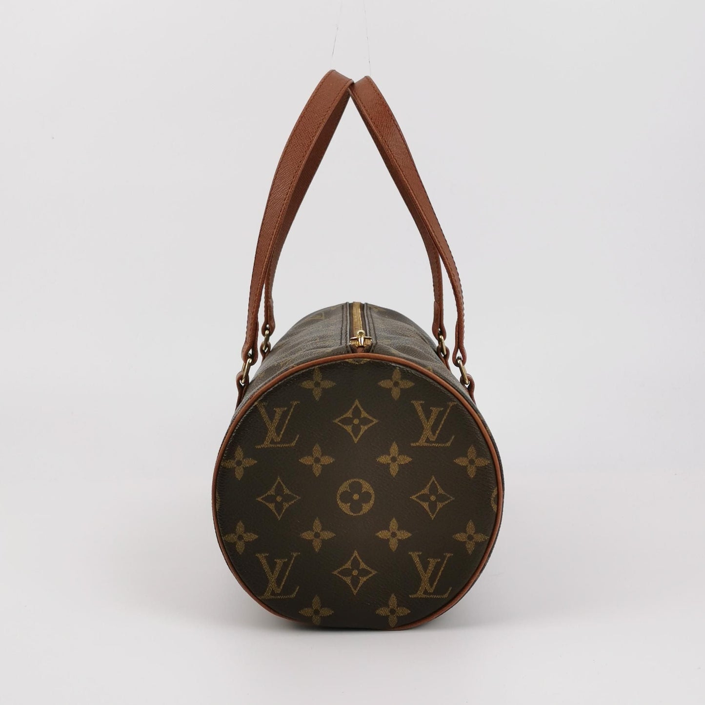 Preloved GLM-Papillon Large Monogram Canvas Round Barrel Handbag 250416781151209