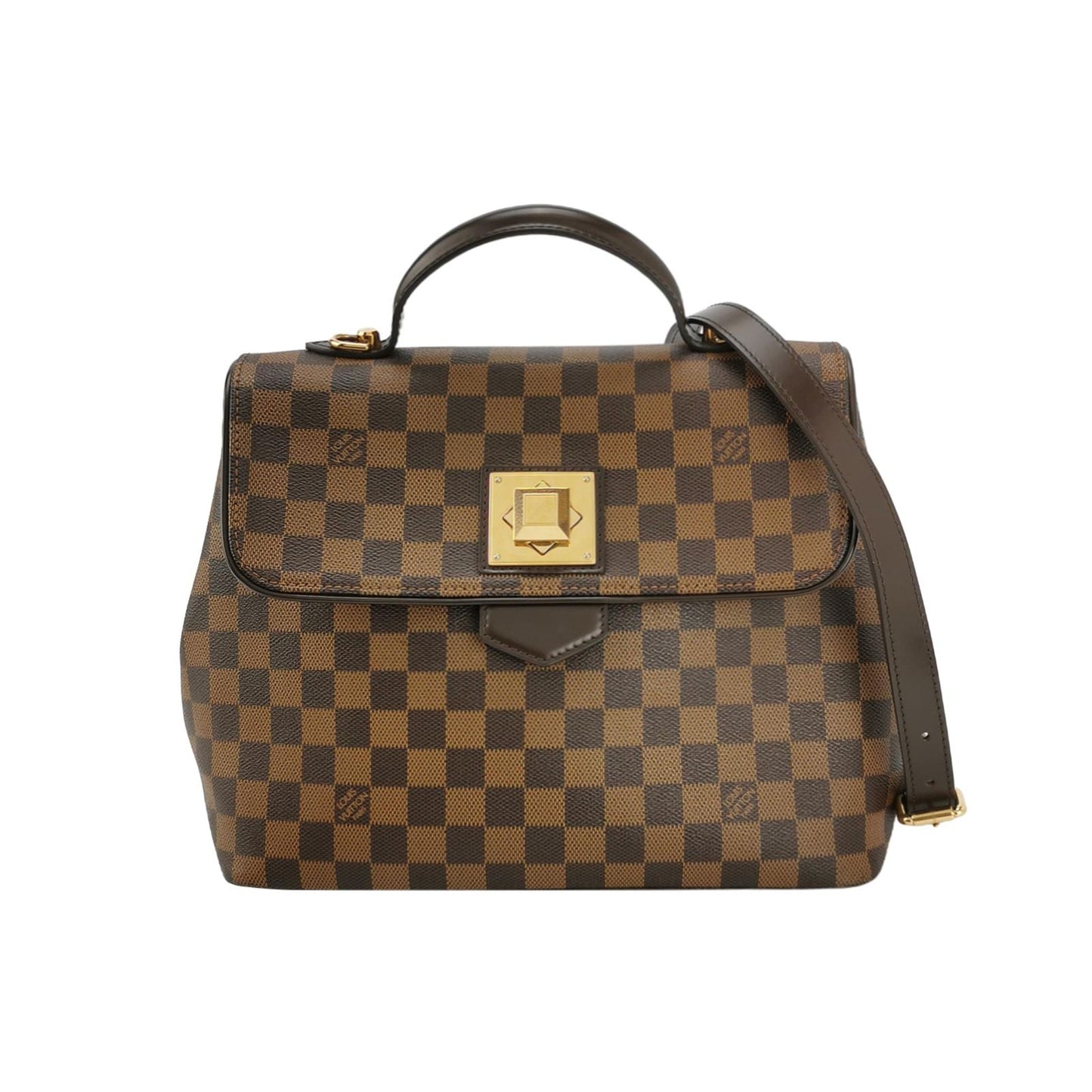 Preloved GLM-Bergamo Checkered Square Twist Lock Shoulder Bag Crossbody Bag 250424781163744