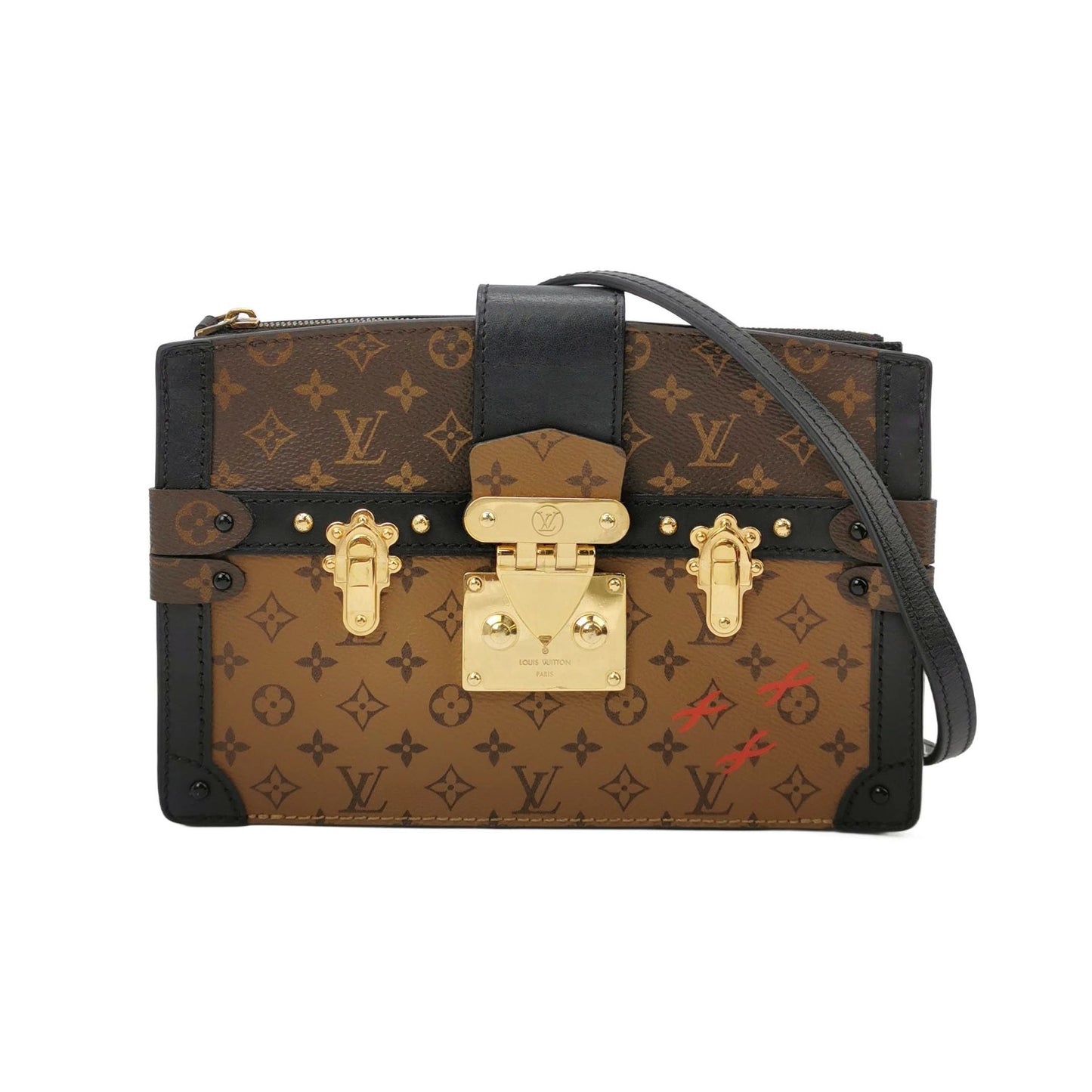 Preloved GLM-Trunk Clutch Soft Monogram Print S-lock Crossbody Bag with Chip 250421781159218