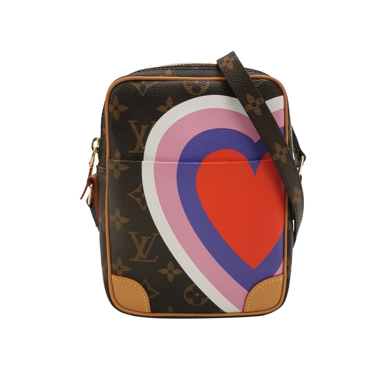 Preloved GLM-Paname Crossbody Bag with Heart Print 250331781129050