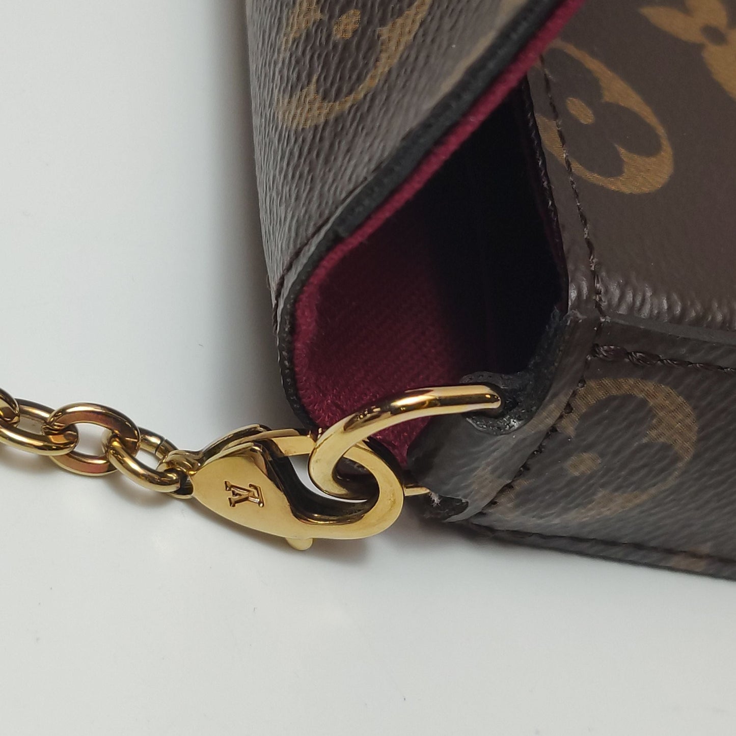 Preloved GLM-Pochette Félicie三åˆä¸€å°å·Monogramå°èŠ±æŒ‰æ‰£åæ¯åŒ… 250606781225153