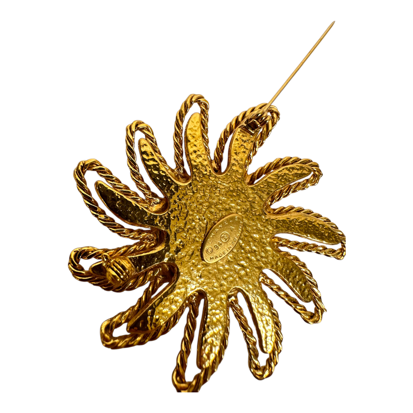 Chanel Gold Sunburst Brooch