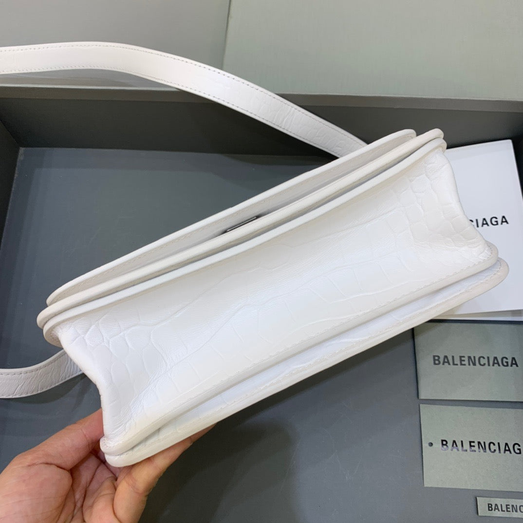 Balen Gossip Small Shoulder Bag White, For Women, Bags 9.1in/23cm