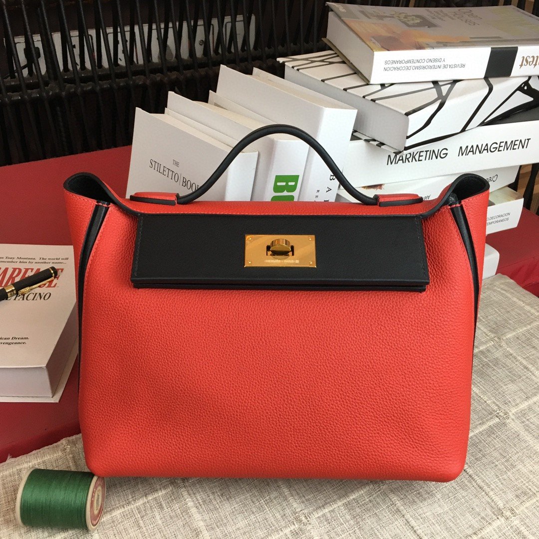 GLAMI 24/24 ClemenGLAMI Swift Red Gold Toned Hardware For Women, Handbags, Shoulder Bags 11.4in/29cm