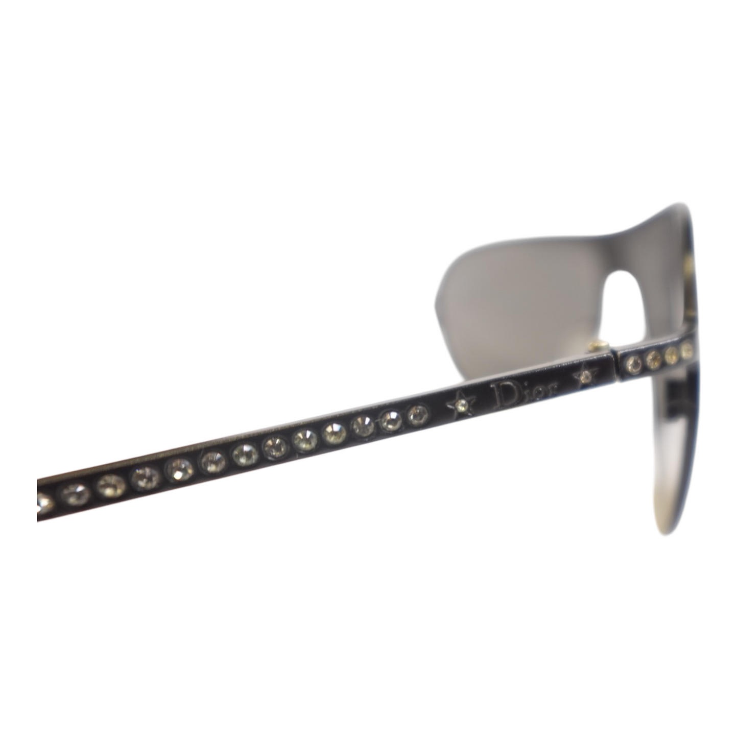 Dior Black Rhinestone Aviator Sunglasses