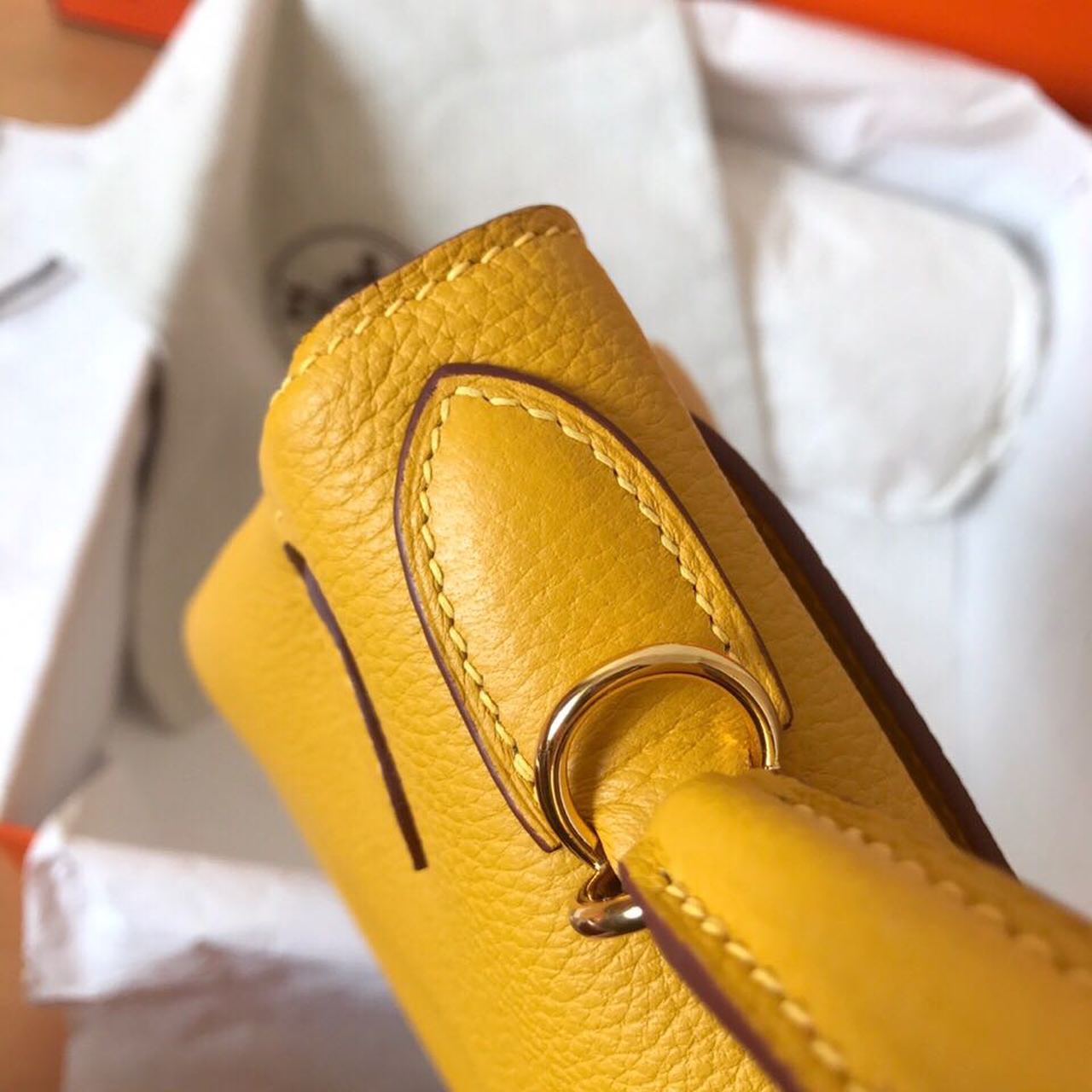 GLAMI Birkin Electric Ambre 9D For Women Gold Toned Hardware 11.8in/30cm