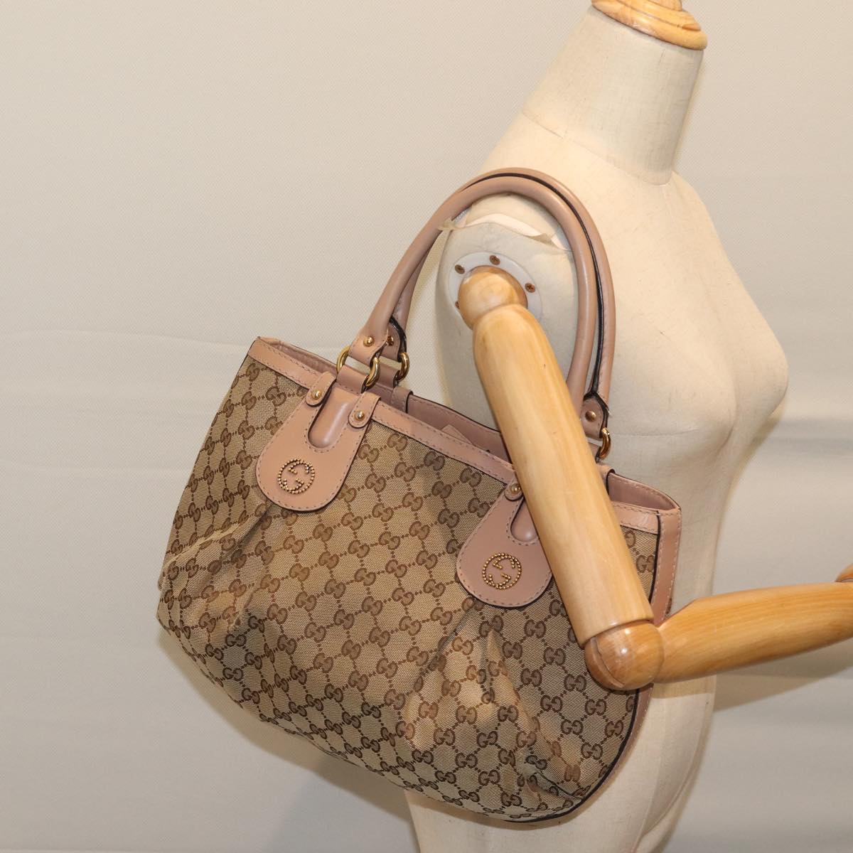 GUCCI GG Canvas Hand Bag Beige 269953 71514