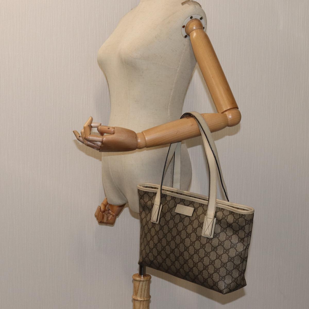 GUCCI GG Canvas Tote Bag Coated Canvas Beige 72524