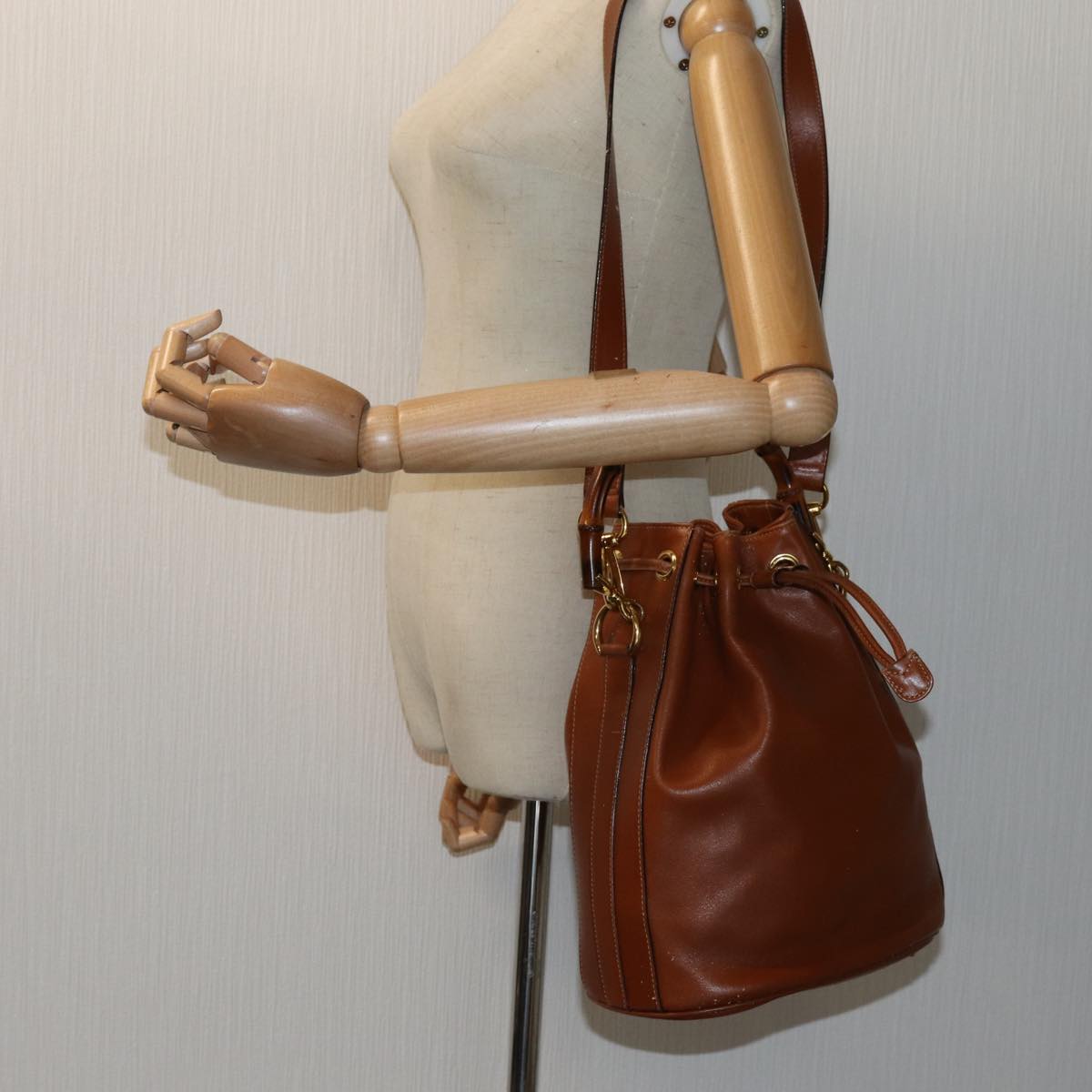 GUCCI Bamboo Hand Bag Leather 2way Brown 001 2865 1657 72828