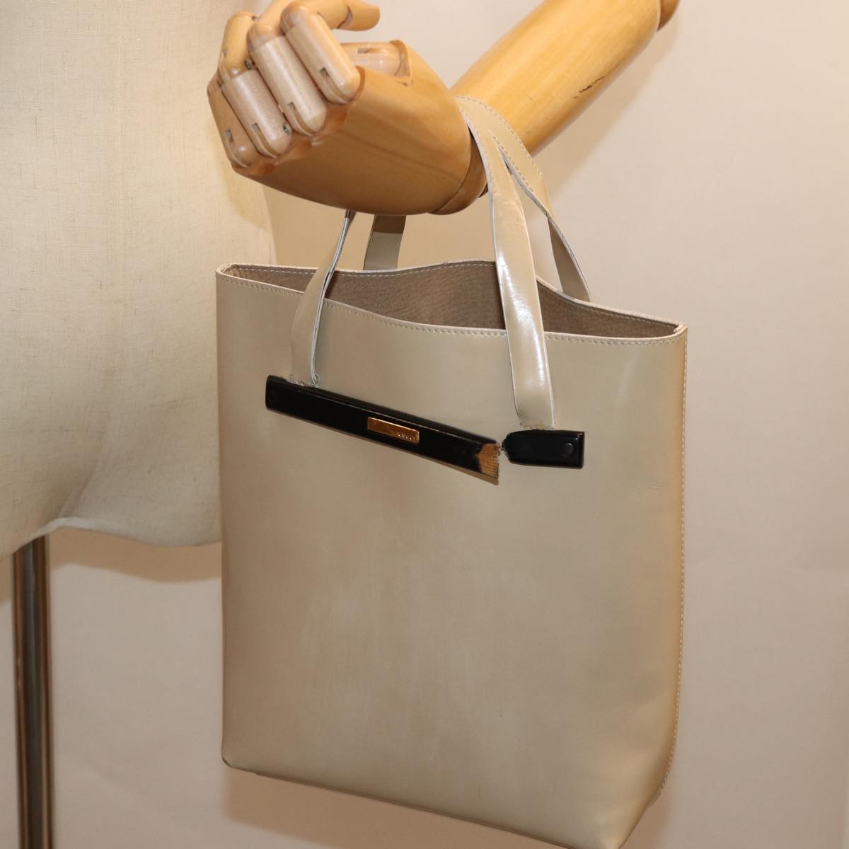 GUCCI Hand Bag Patent leather Beige 72962