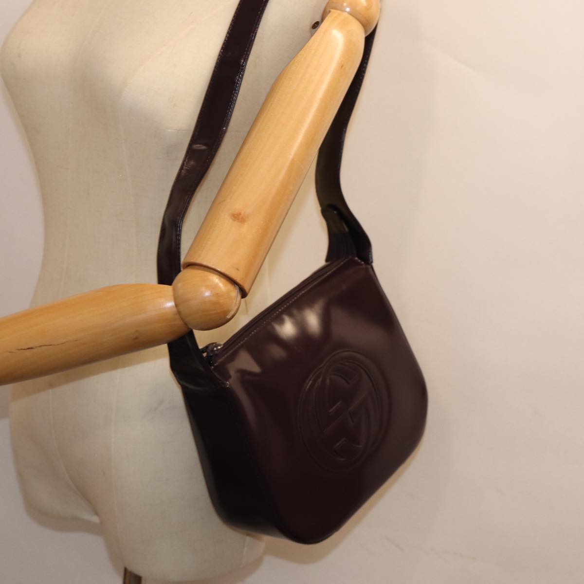 GUCCI Shoulder Bag Patent leather Purple 007 2046 0250 72963