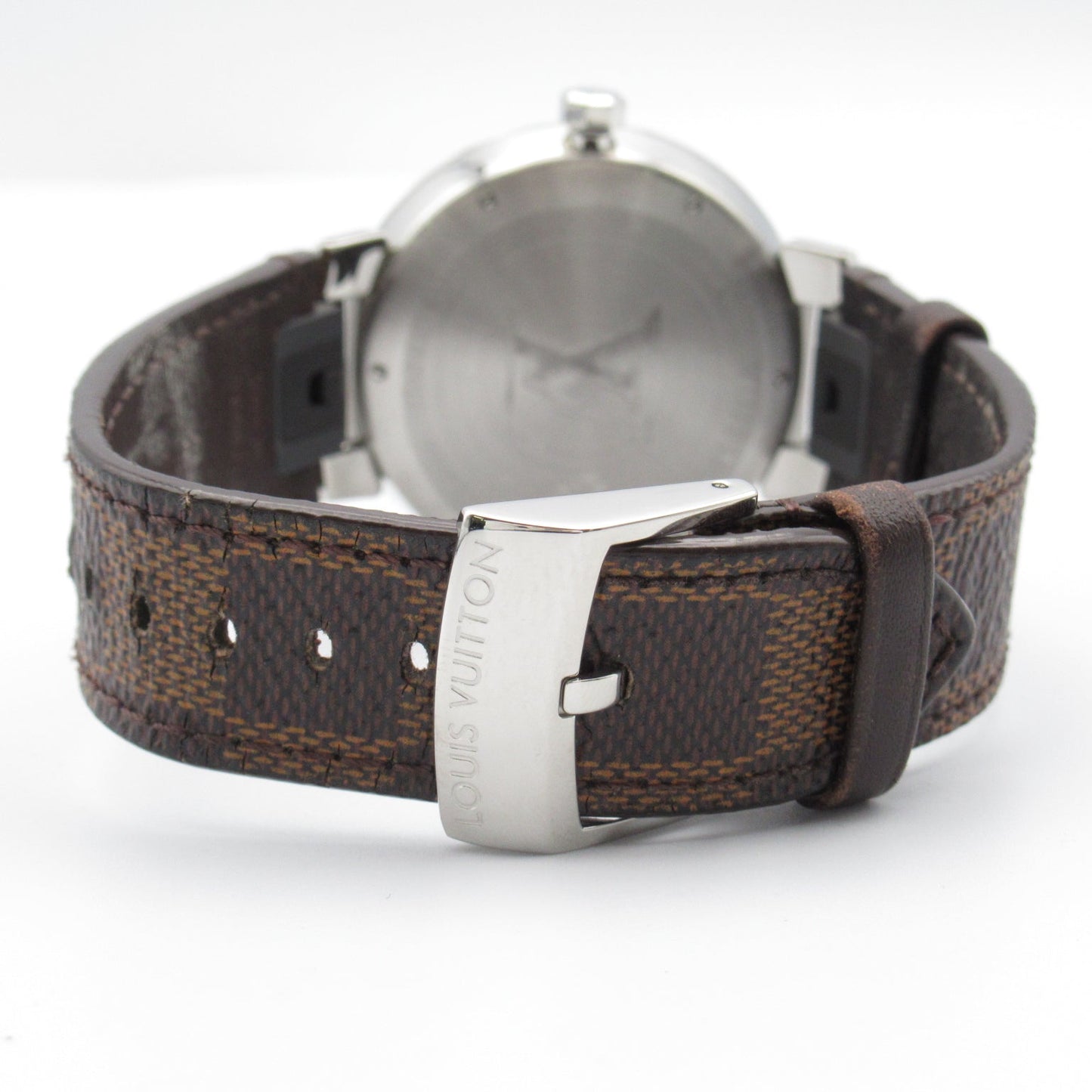 Louis Vuitton Louis Vuitton Tubular Slim Stainless Steel Leather Belt Men Brown QA005