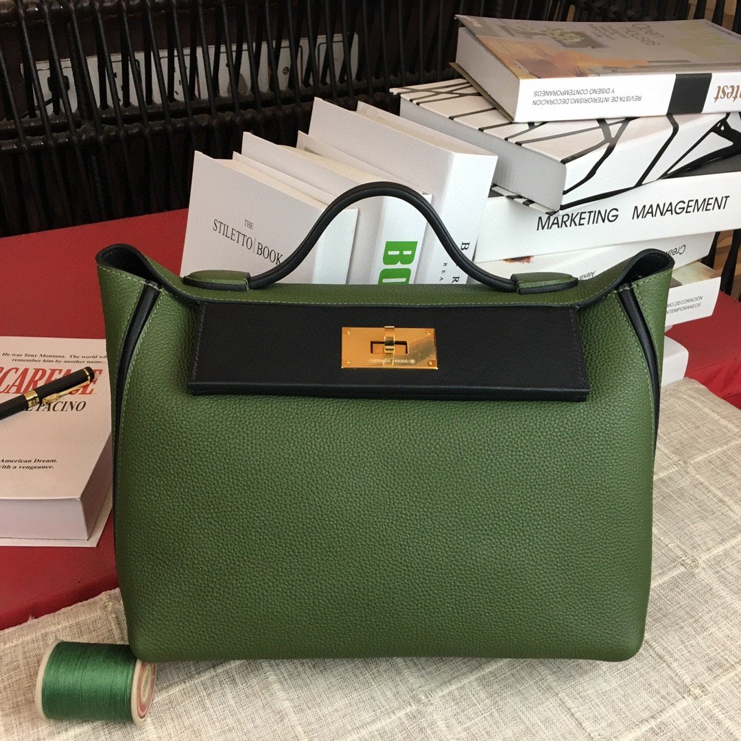 GLAMI 24/24 ClemenGLAMI Swift Green Gold Toned Hardware For Women, Handbags, Shoulder Bags 11.4in/29cm