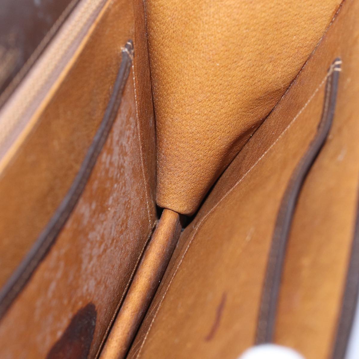 GUCCI Clutch Bag Leather Brown 74596