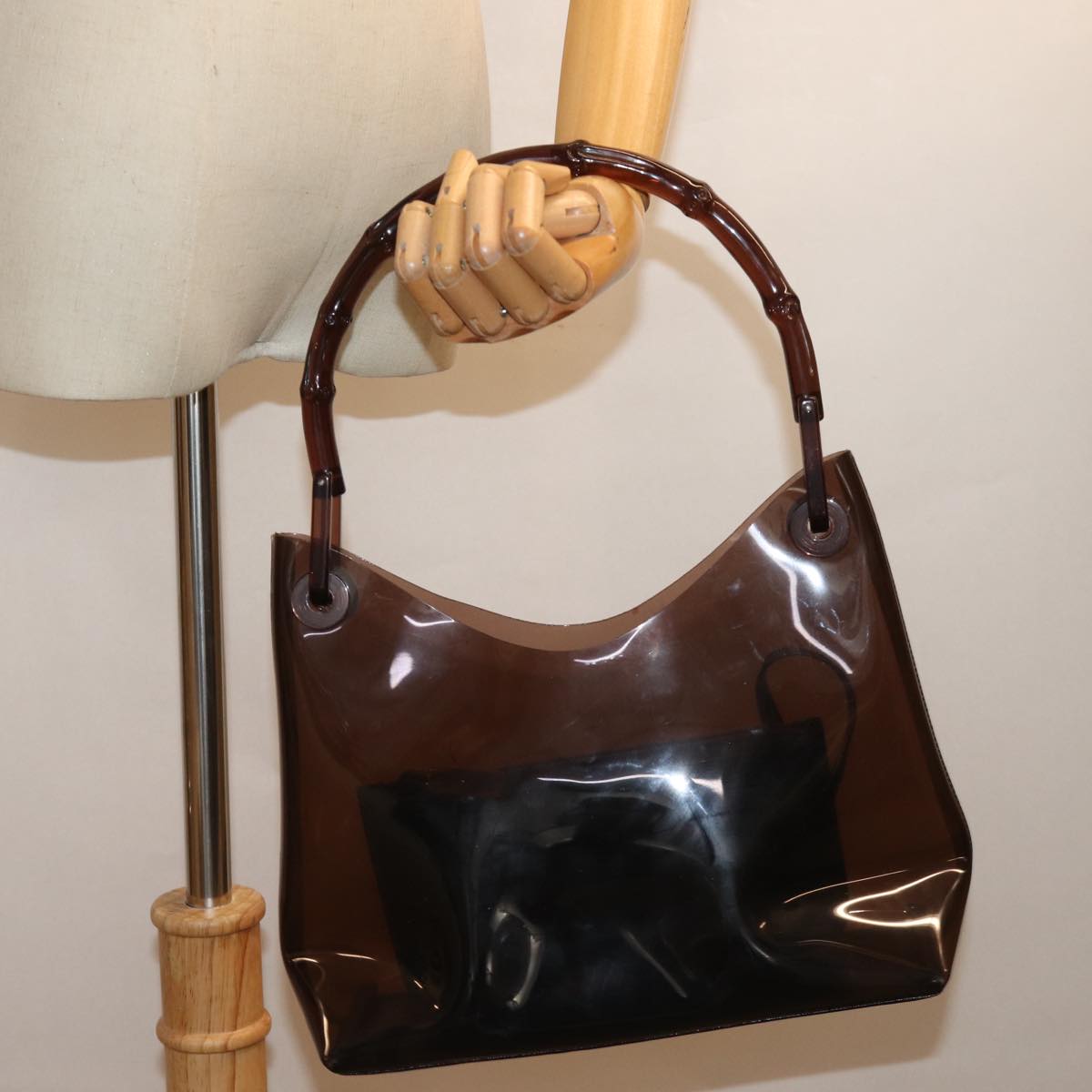 GUCCI Shoulder Bag Vinyl Brown 74653