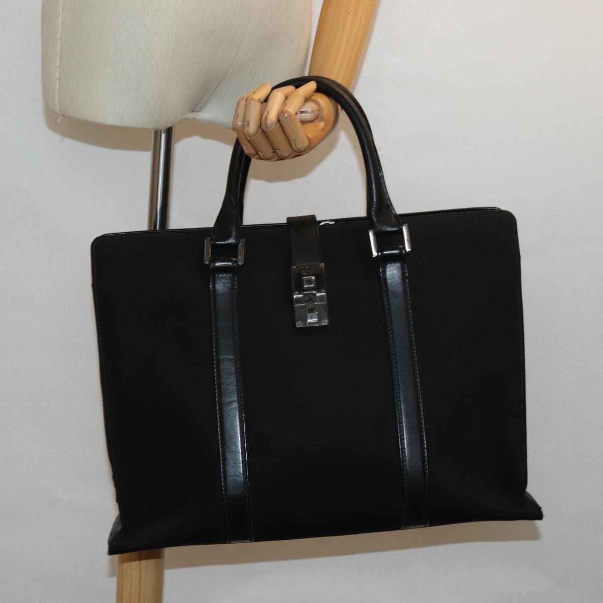 GUCCI Hand Bag Canvas Black 114262 74889