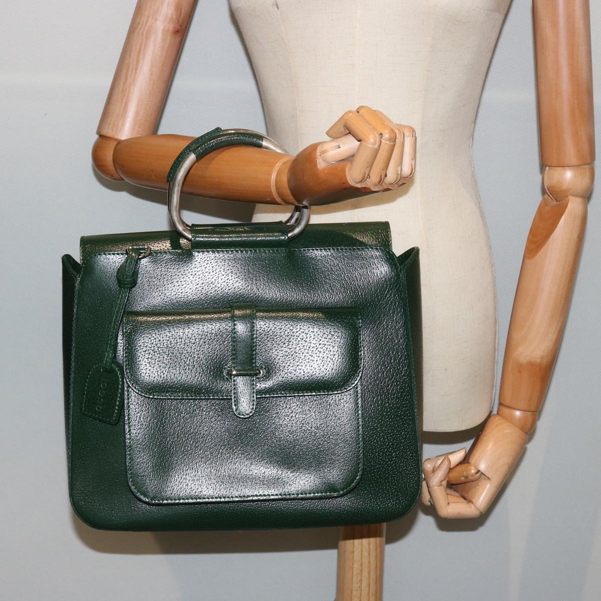 GUCCI Hand Bag Leather Green 000 2058 0307 75505